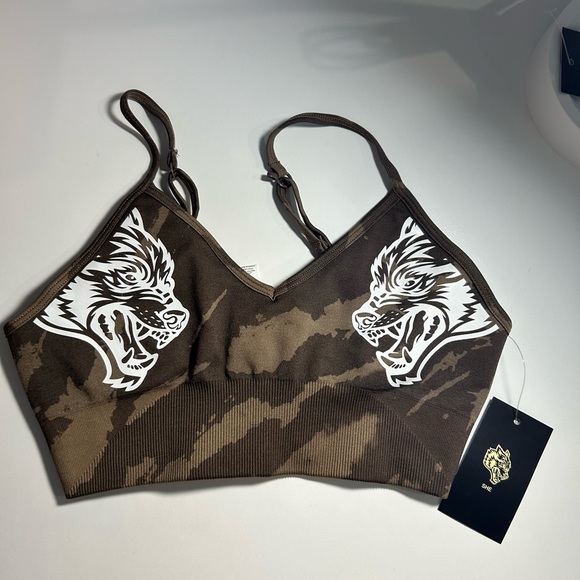 Darc Sport She DUAL EVERSON SEAMLESS SPORTS BRA MOJAVE BROWN NATIVE CAMO- SMALL - Picture 2 of 6